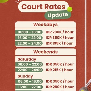 Updated court rates Padl Out dari Instagram